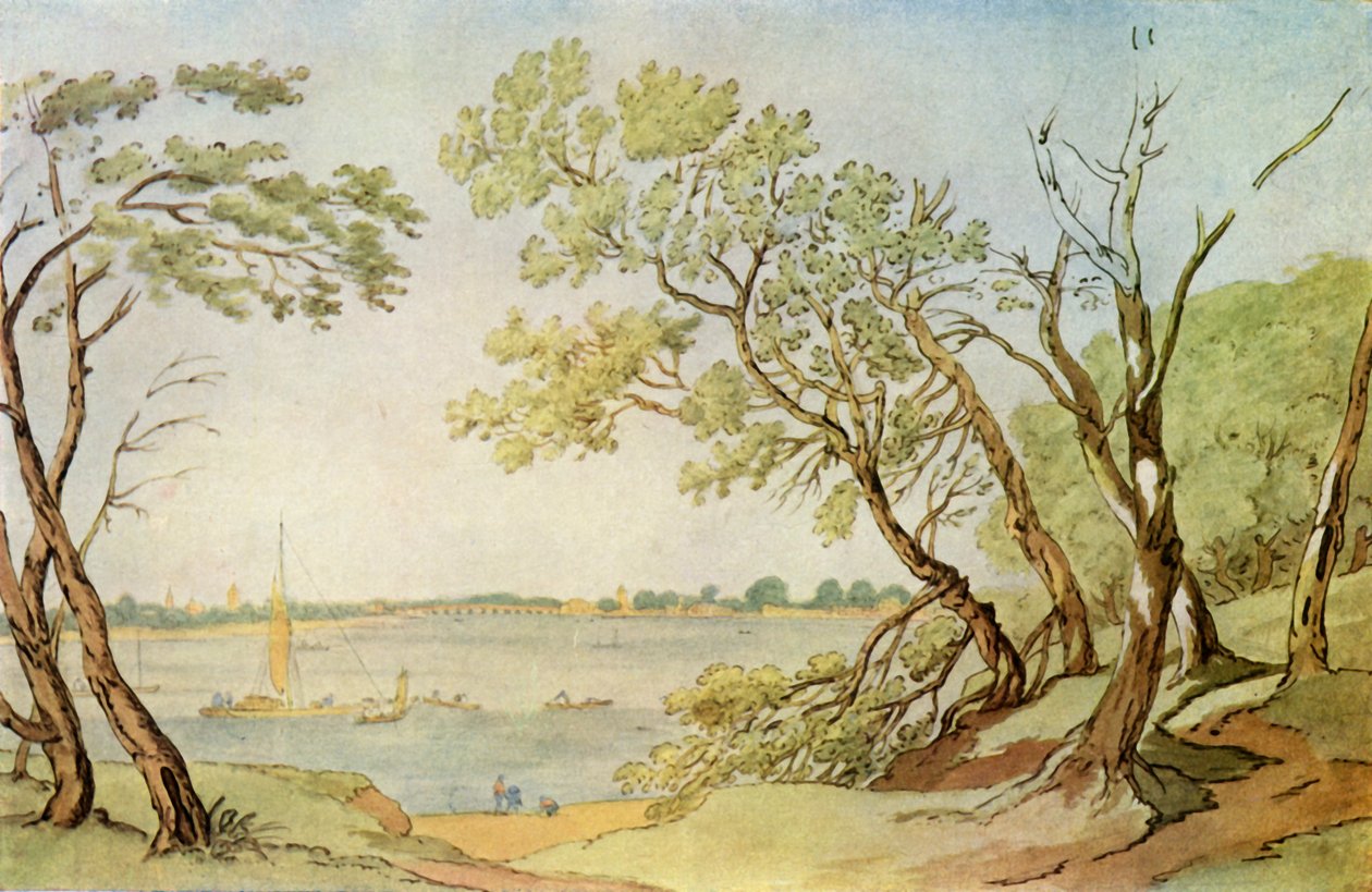 „Chelsea Bridge from Millbank”, 1790, 1943. alkotó: Joseph Farington