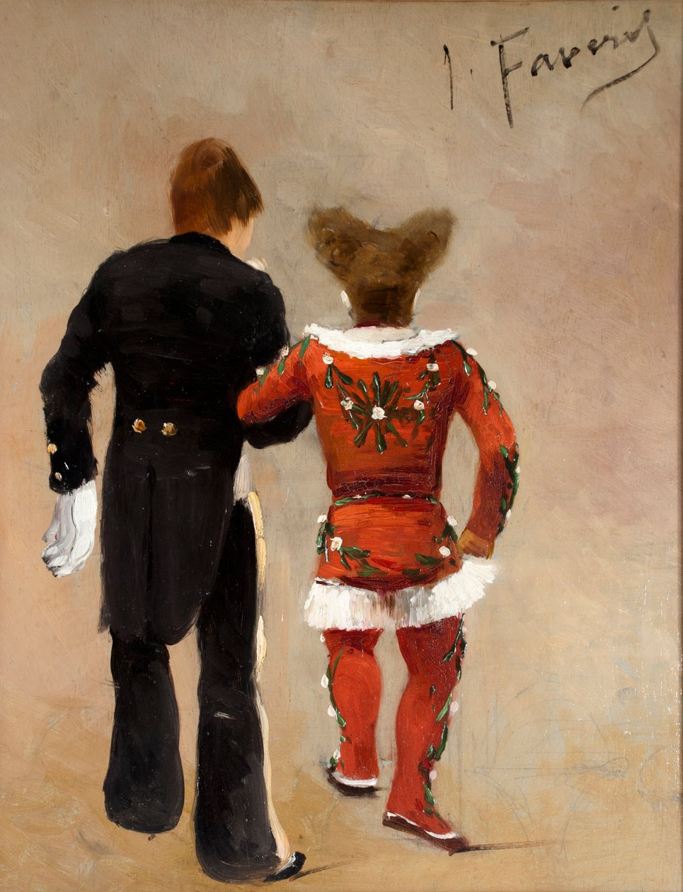 Két bohóc, 1885 körül. alkotó: Joseph Faverot
