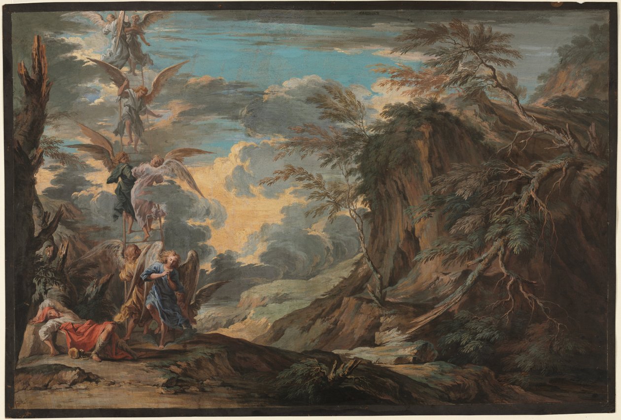 Jákob álma, 1720 körül (gouache, barna kecskebőr) alkotó: Joseph Goupy