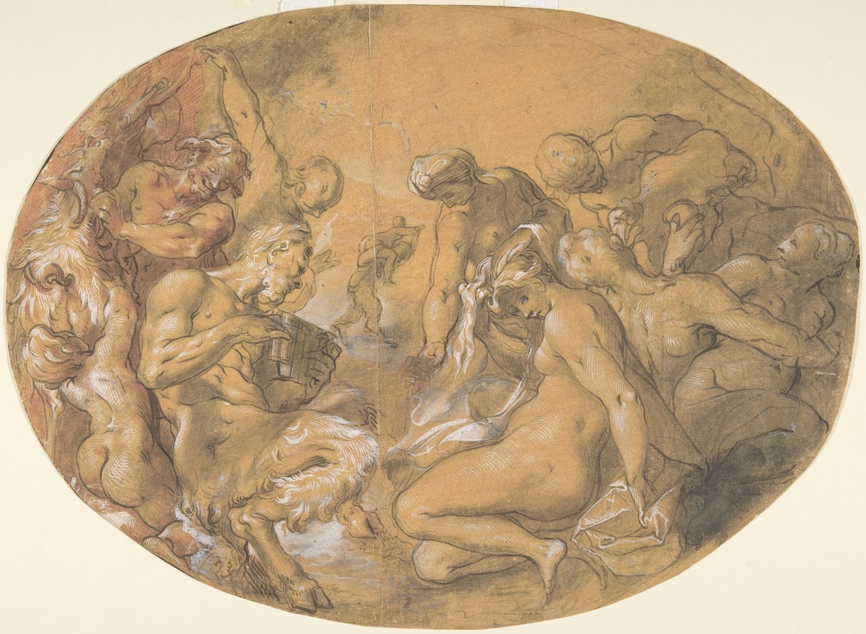 Szatírok és nimfák, kb. 1599. alkotó: Joseph Heintz the Elder