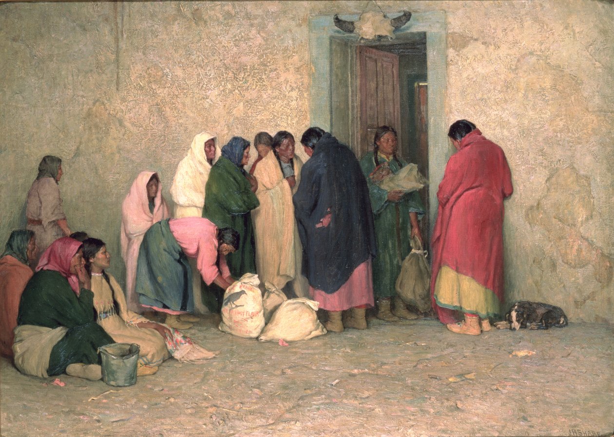 Élelmezési nap a rezervátumban alkotó: Joseph Henry Sharp