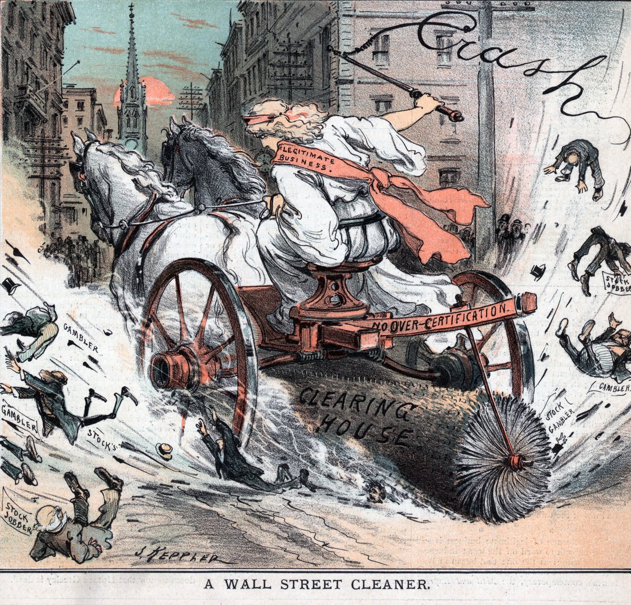 Wall Street-i takarító, írta Joseph Ferdinand Keppler alkotó: Joseph Keppler