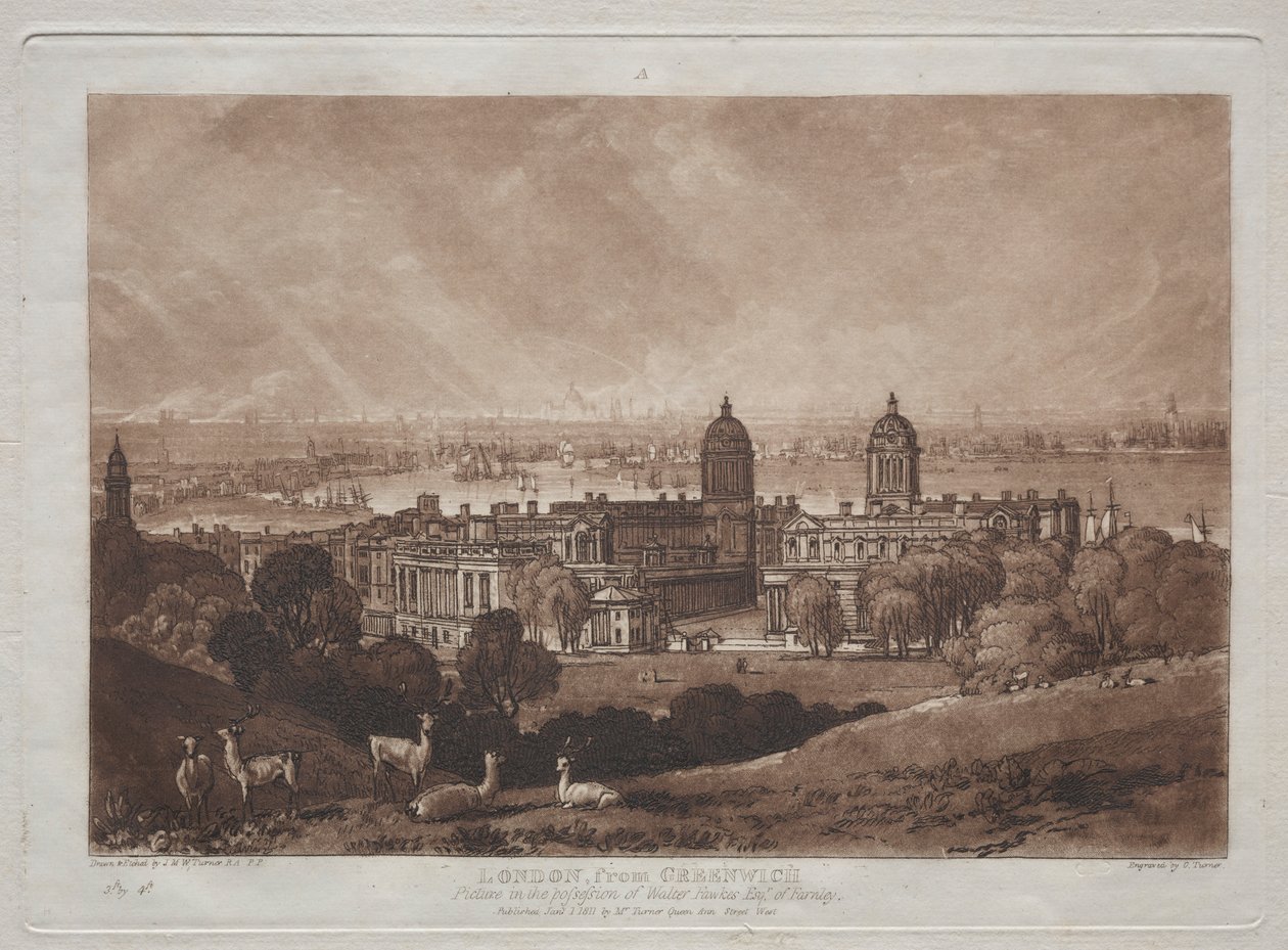 London Greenwichből. alkotó: Joseph Mallord William Turner