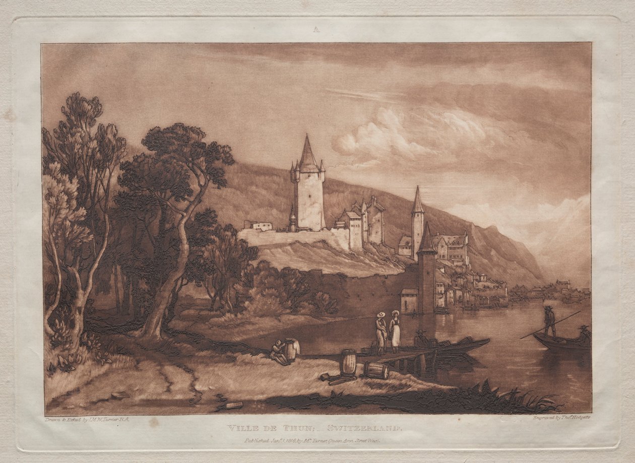 Thun városa. alkotó: Joseph Mallord William Turner