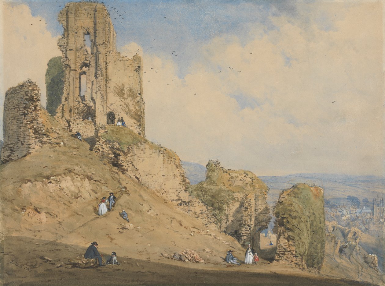 Corfe kastély, Dorset alkotó: Joseph Nash