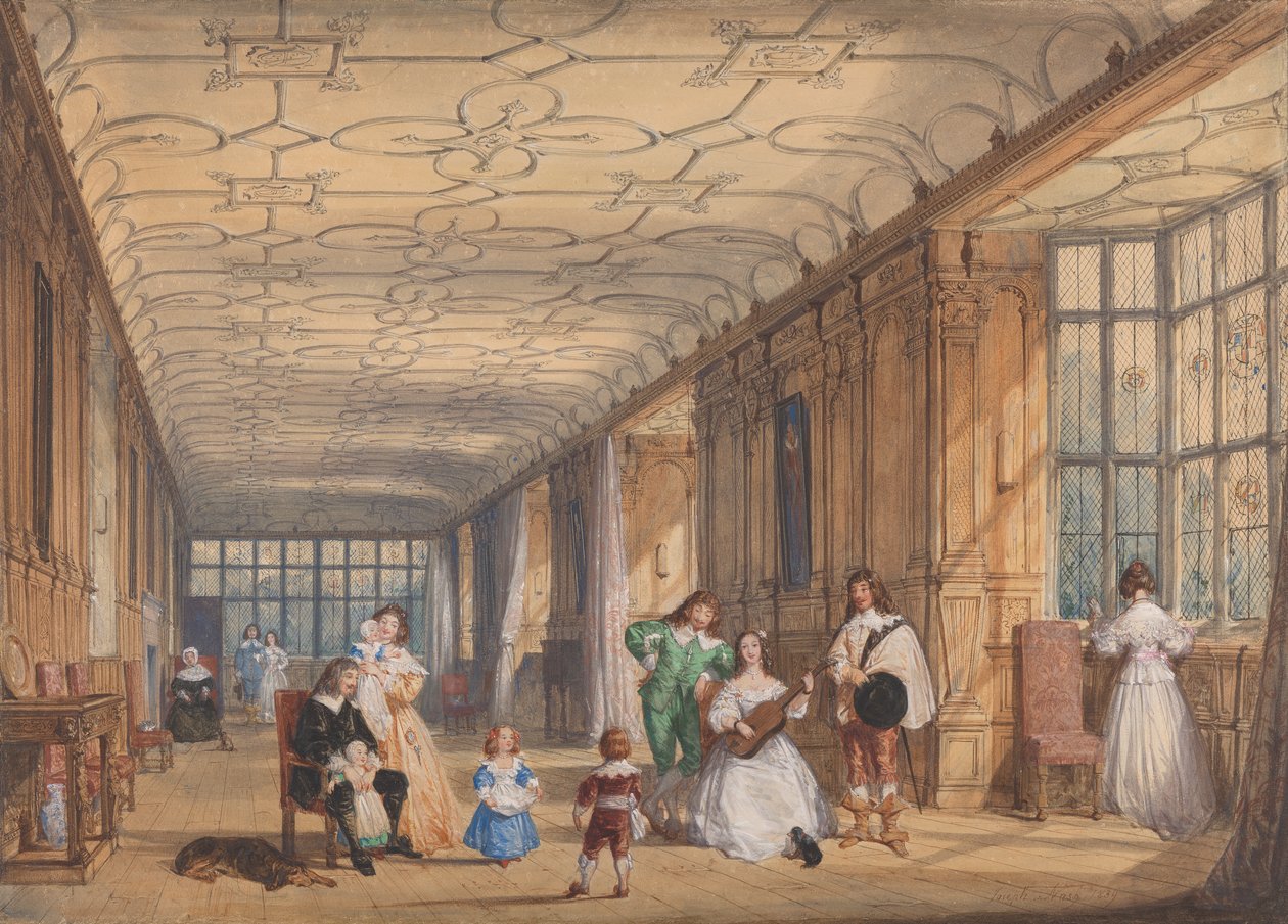 The Long Gallery, Haddon Hall, Derbyshire alkotó: Joseph Nash