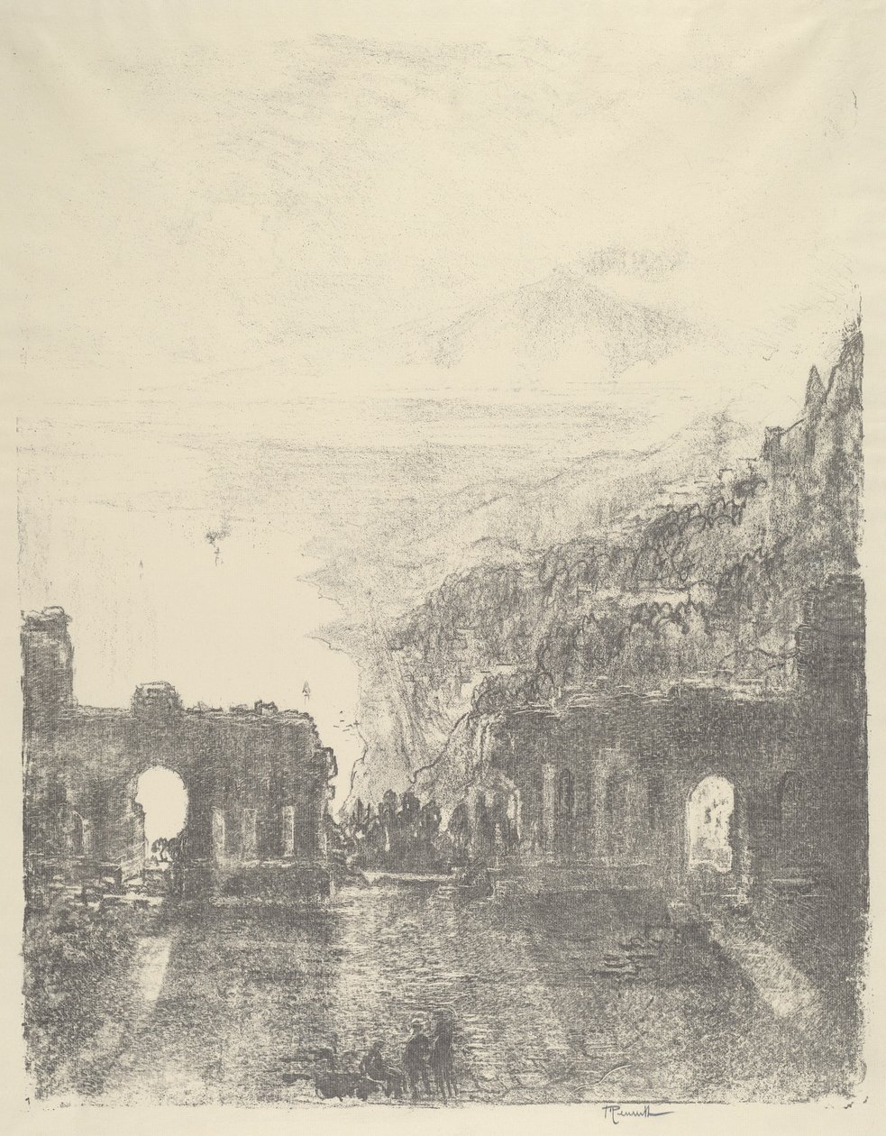 Aetna Taormina felett, 1913. alkotó: Joseph Pennell