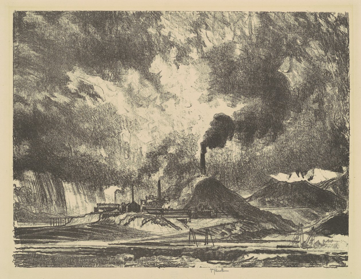 Anaconda, Montana, 1915. alkotó: Joseph Pennell