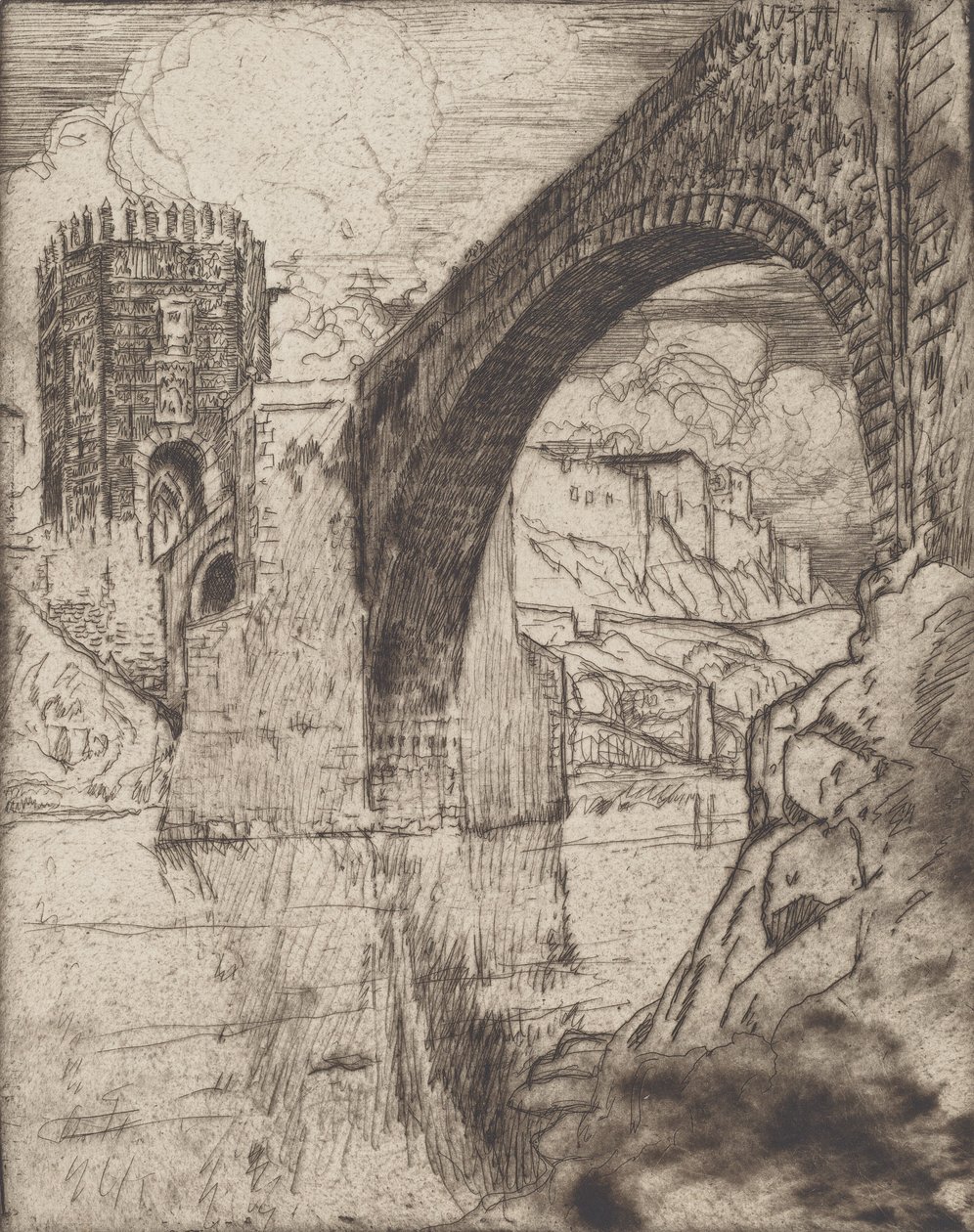Alcantara híd íve, 1904. alkotó: Joseph Pennell