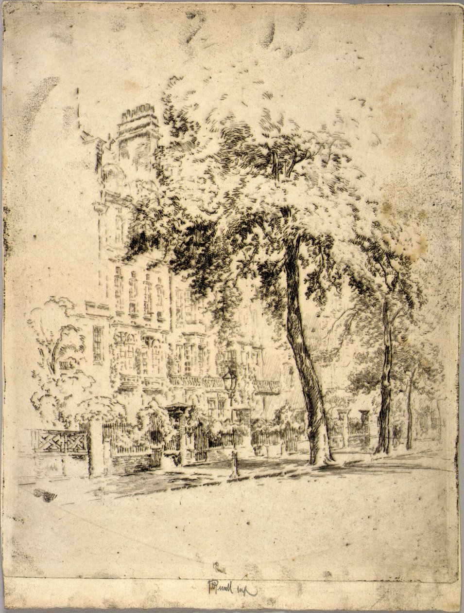 Nagy fa--Cheyne Walk alkotó: Joseph Pennell