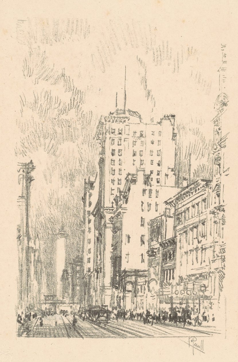 Broadway, Huszonharmadik utca felett, 1904. alkotó: Joseph Pennell