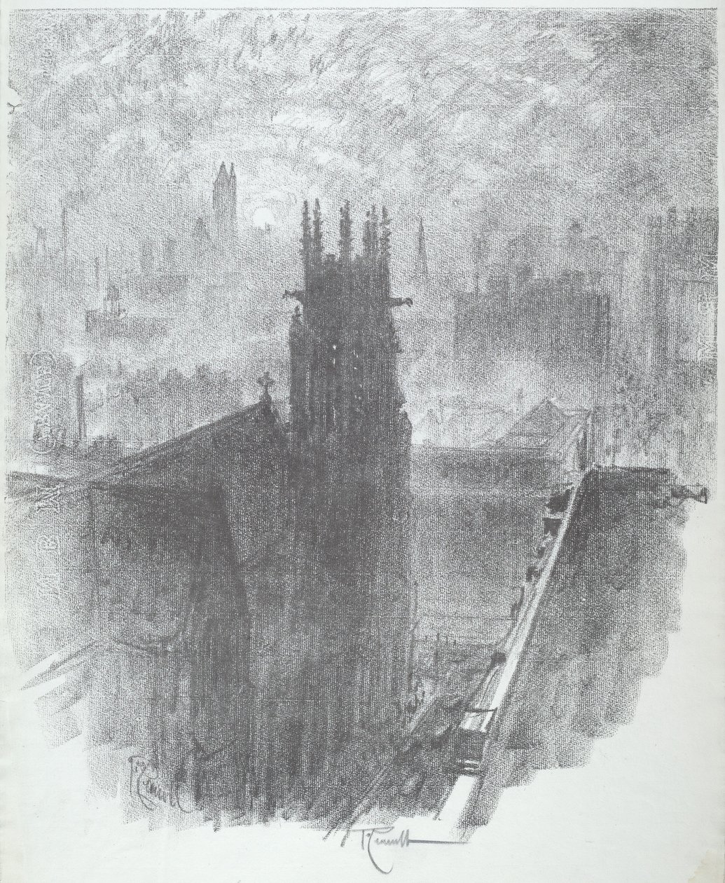Christ Church, St. Louis, 1919. alkotó: Joseph Pennell