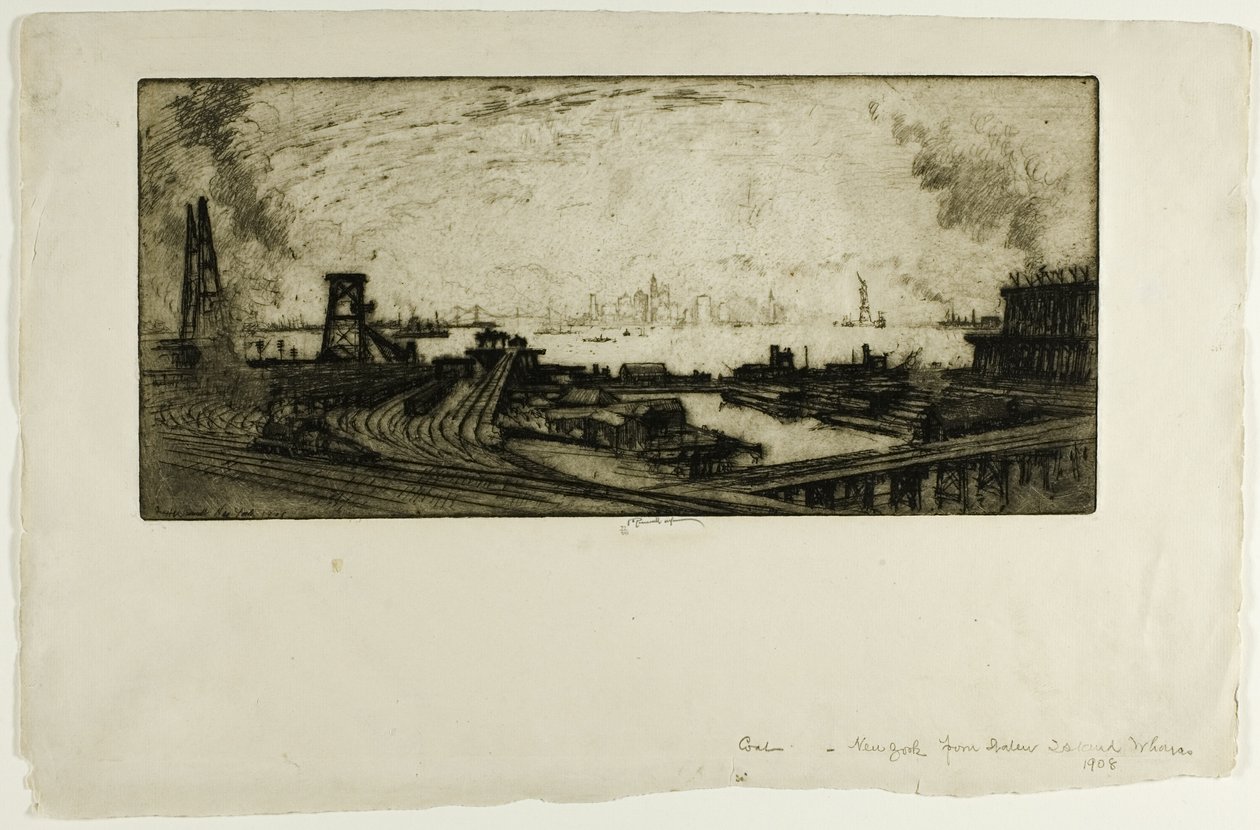Coal Wharves, Staten Island, No. II alkotó: Joseph Pennell
