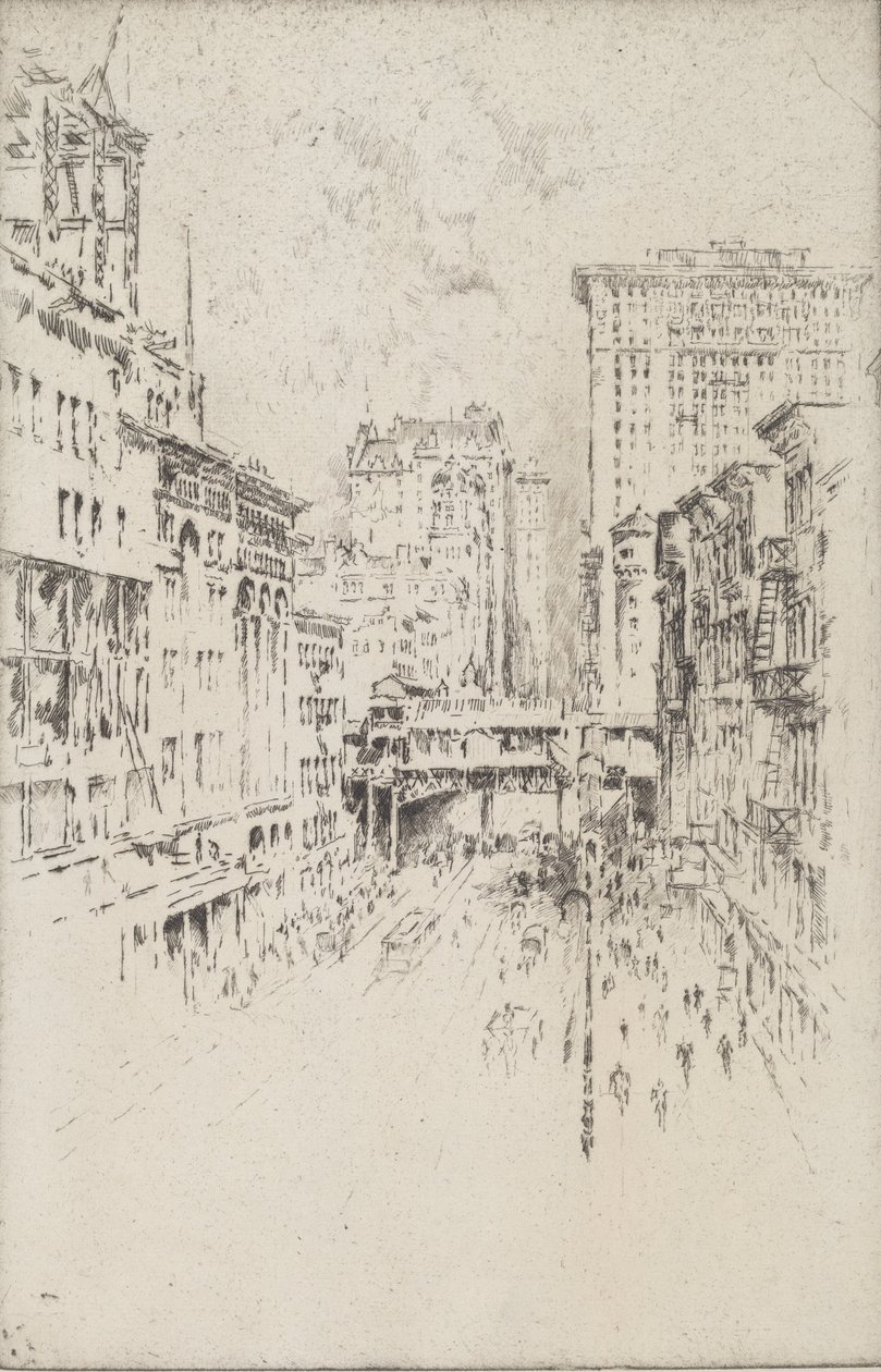Negyvenkettedik utca, 1904. alkotó: Joseph Pennell