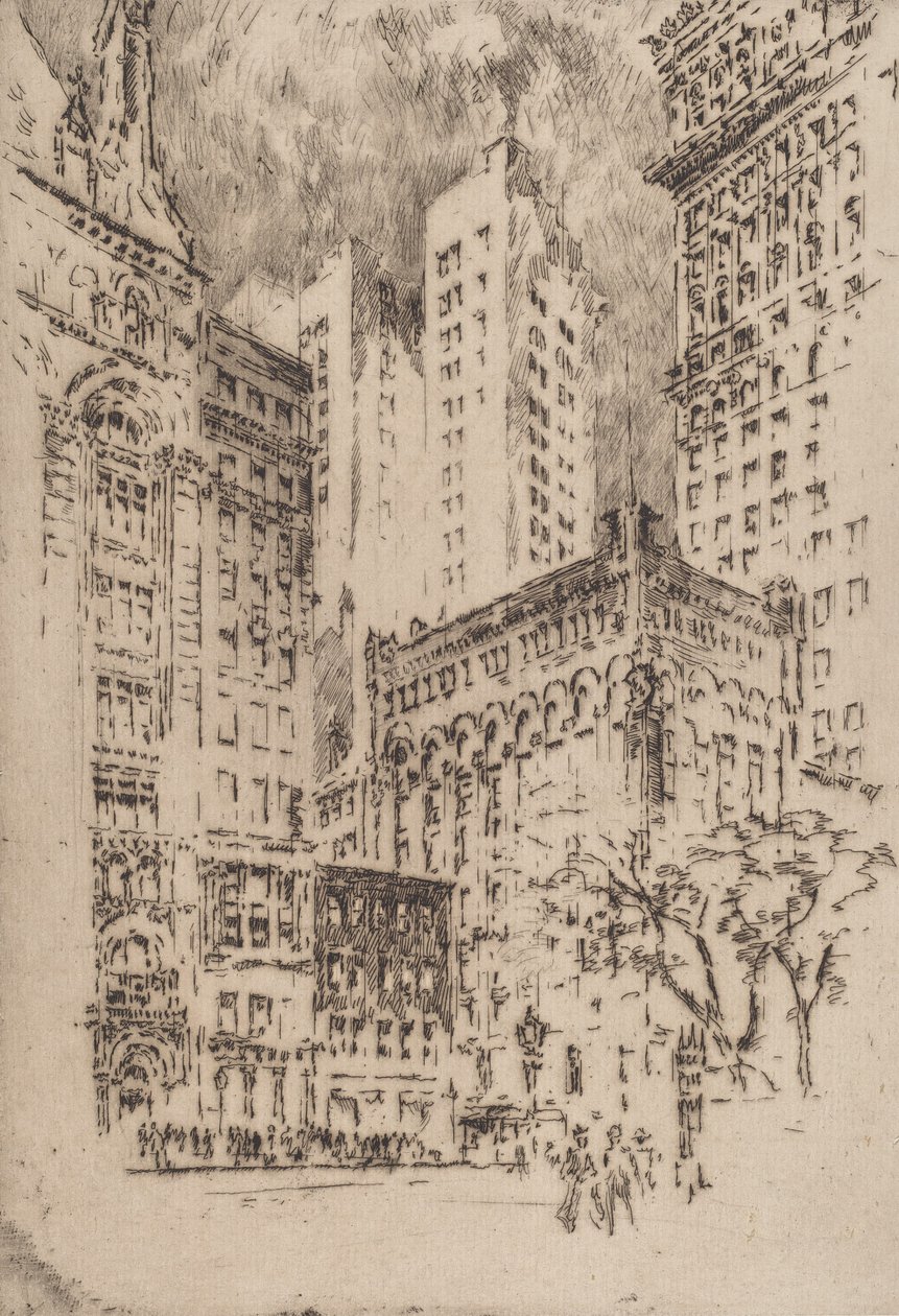 Négyemeletes ház, 1904. alkotó: Joseph Pennell