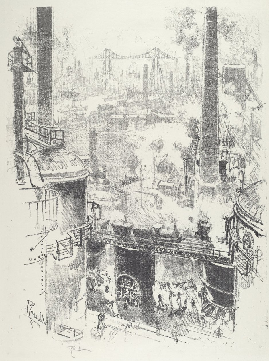 A kemencék tetejéről, 1916. alkotó: Joseph Pennell