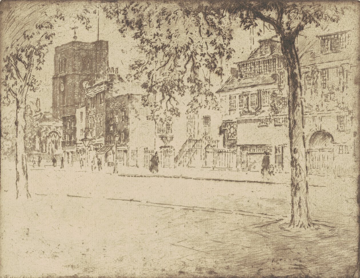 Ház, ahol Whistler meghalt, 1904. alkotó: Joseph Pennell