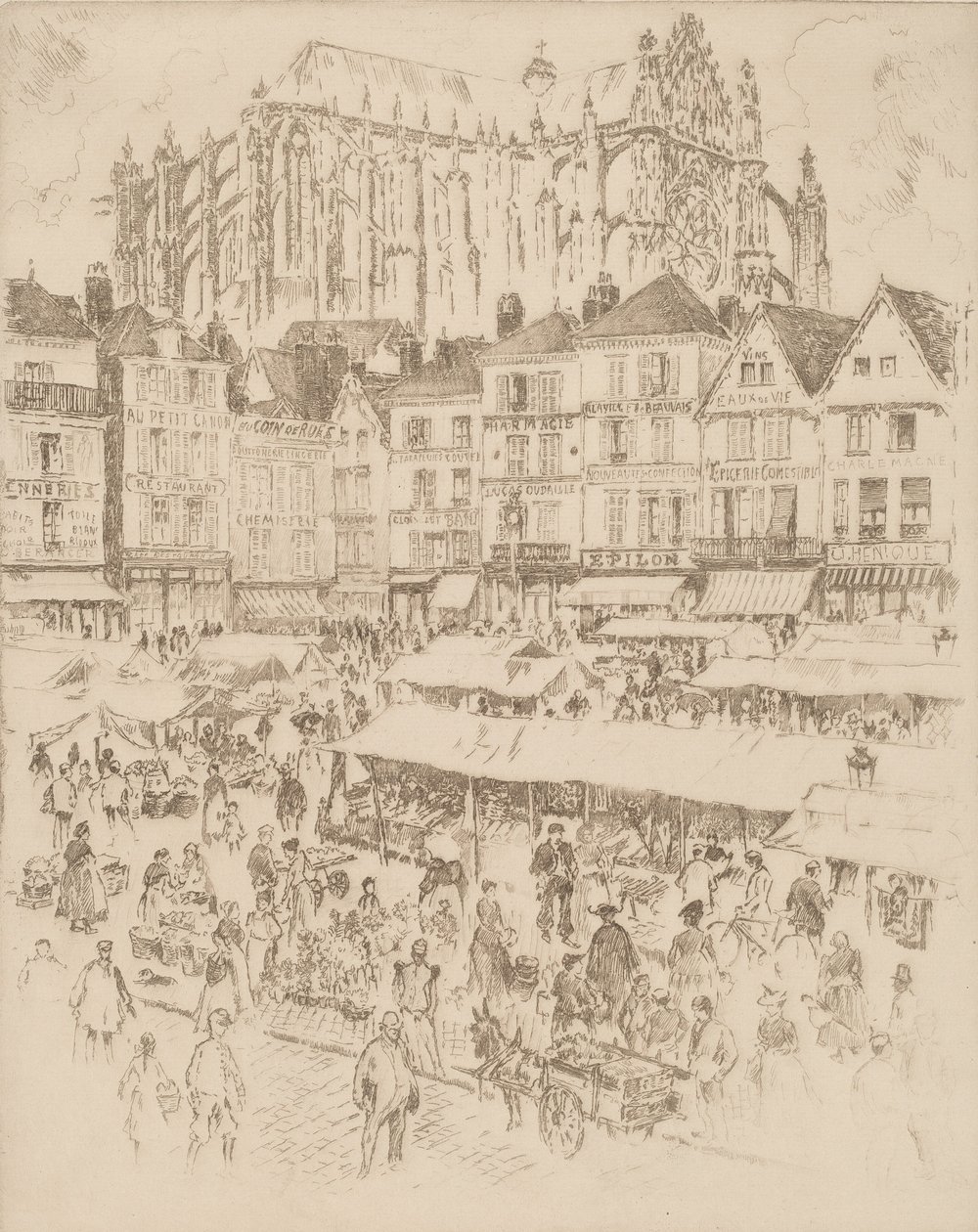 Hely, Beauvais, 1907. alkotó: Joseph Pennell
