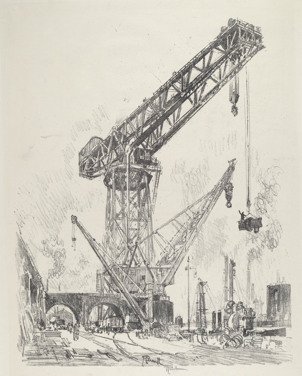 Németországban készült, a Nagy Daru, 1916. alkotó: Joseph Pennell