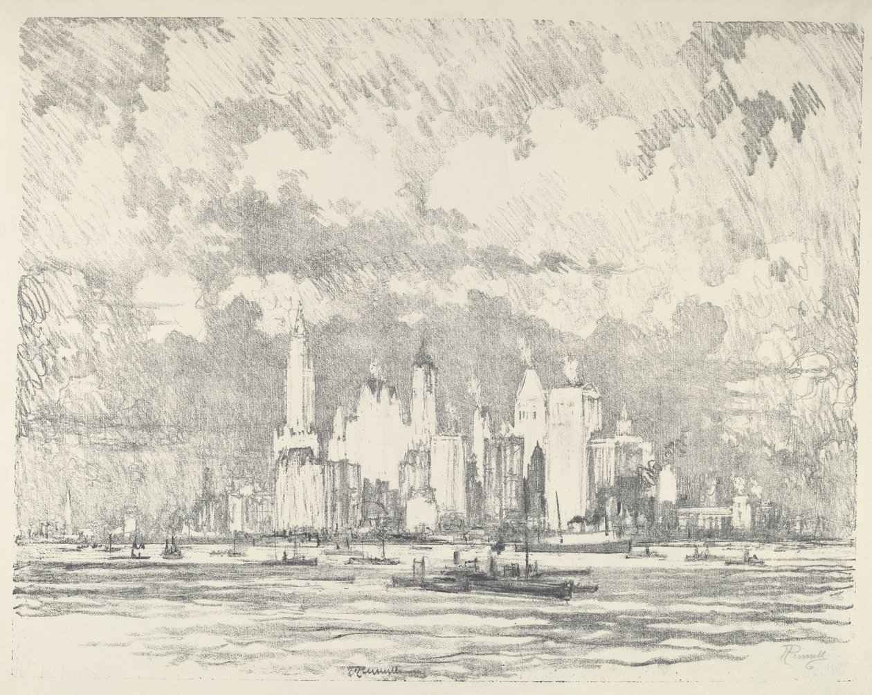 New York Ellis-szigetről alkotó: Joseph Pennell