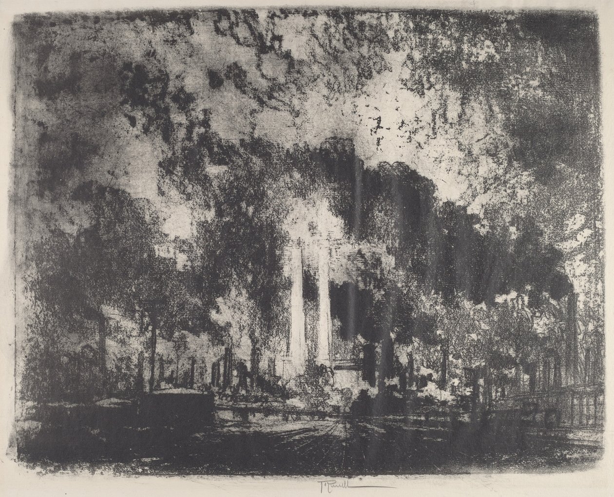 Olajfinomítás, Whiting, Indiana, 1915. alkotó: Joseph Pennell