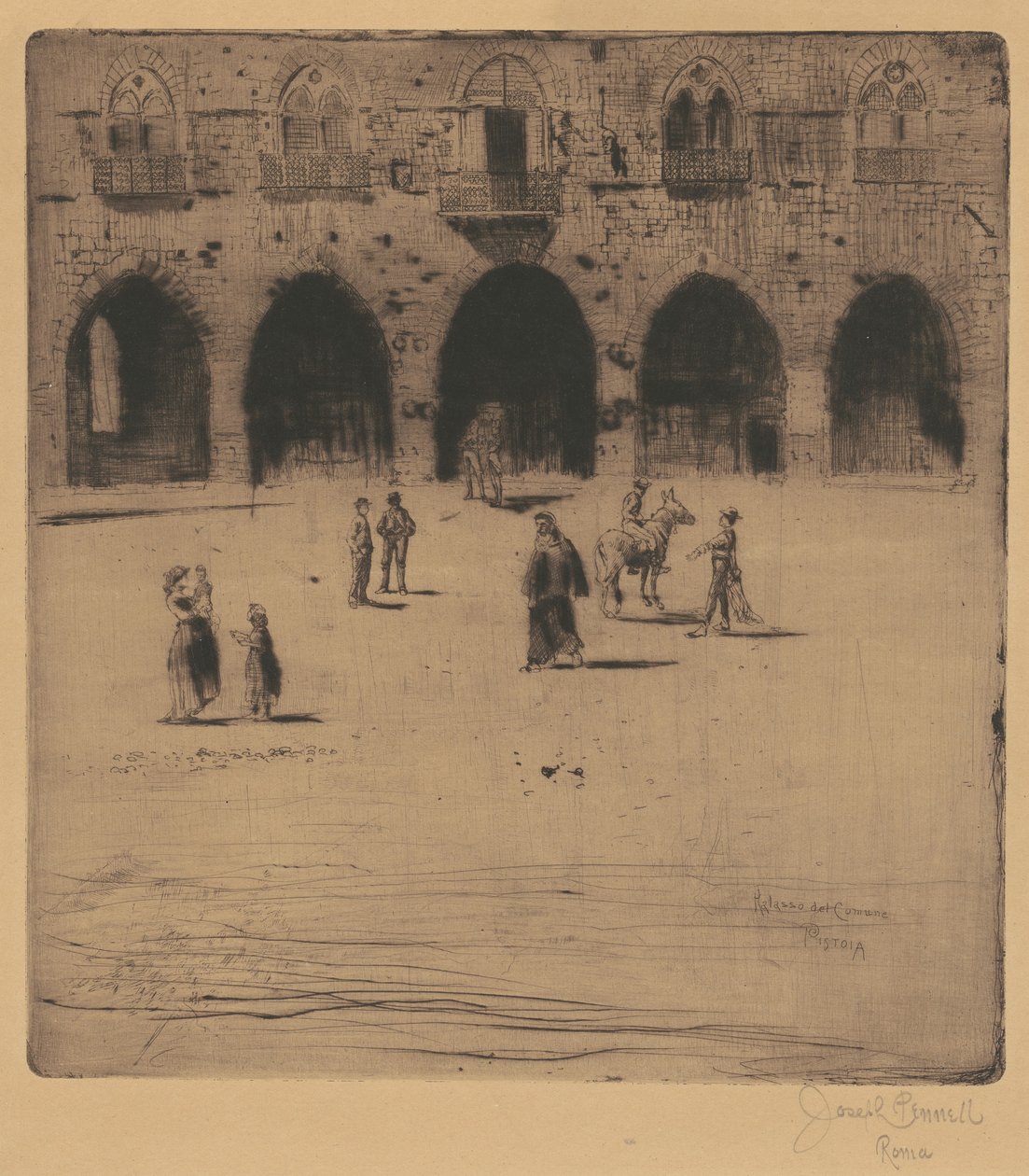 Városháza, Pistoia, 1883. alkotó: Joseph Pennell