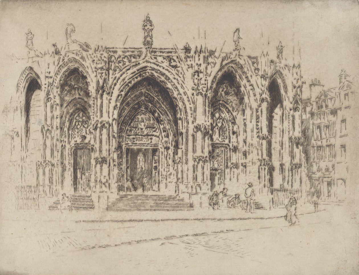 San Maclou tornáca, Rouen, 1907. alkotó: Joseph Pennell