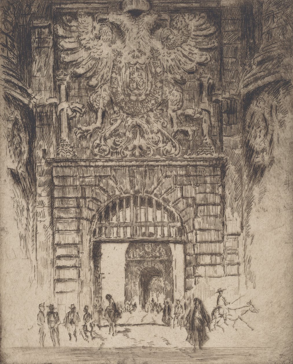 Visagara kapu, Madrid kapuja, Toledo, 1904. alkotó: Joseph Pennell