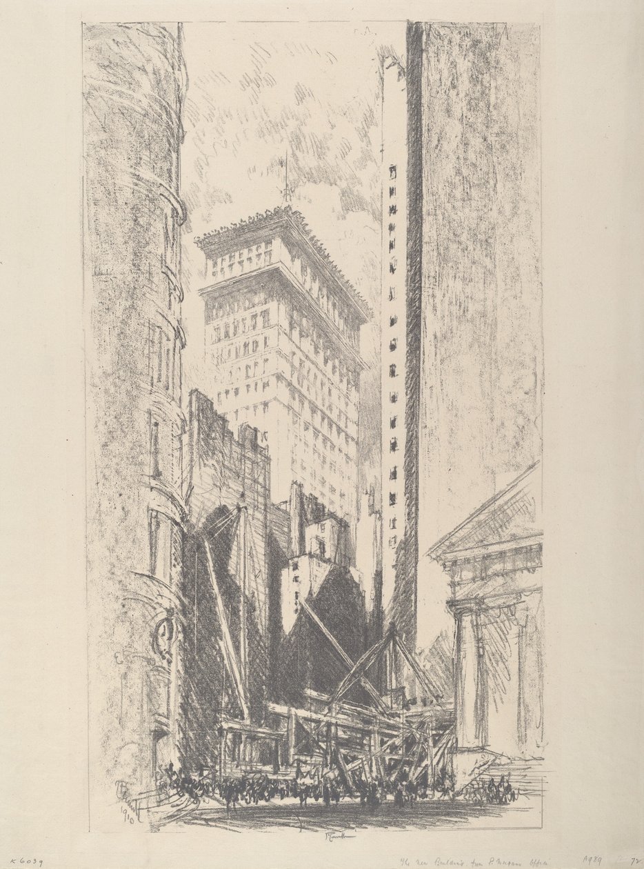 A Broad Street újjáépítése, 1910. alkotó: Joseph Pennell