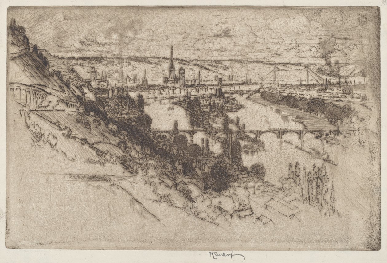 Rouen, a Bon Secoursból alkotó: Joseph Pennell