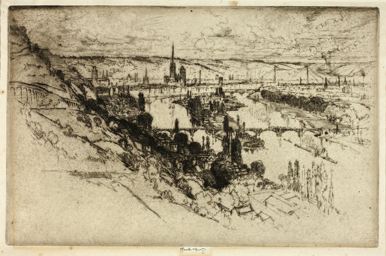 Rouen, a Bon Secoursból alkotó: Joseph Pennell