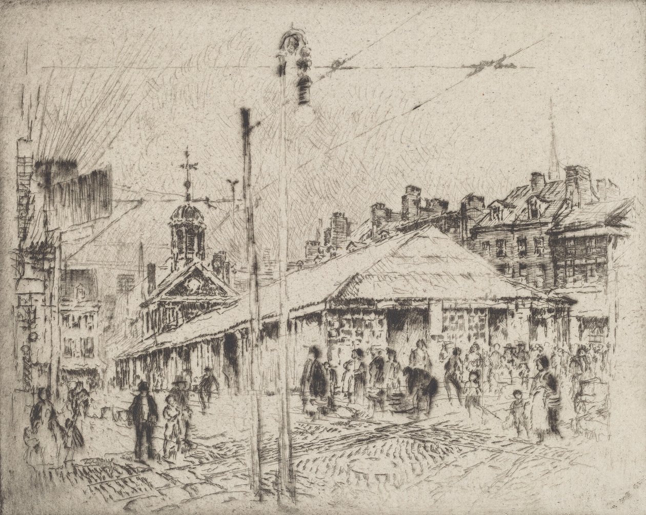 Second Street Market, Philadelphia, 1920. alkotó: Joseph Pennell