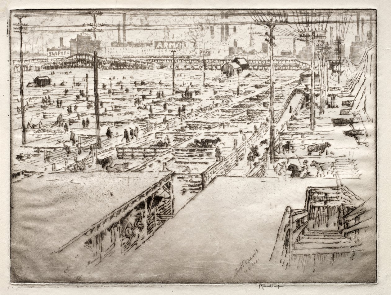 Stockyards, Chicago alkotó: Joseph Pennell
