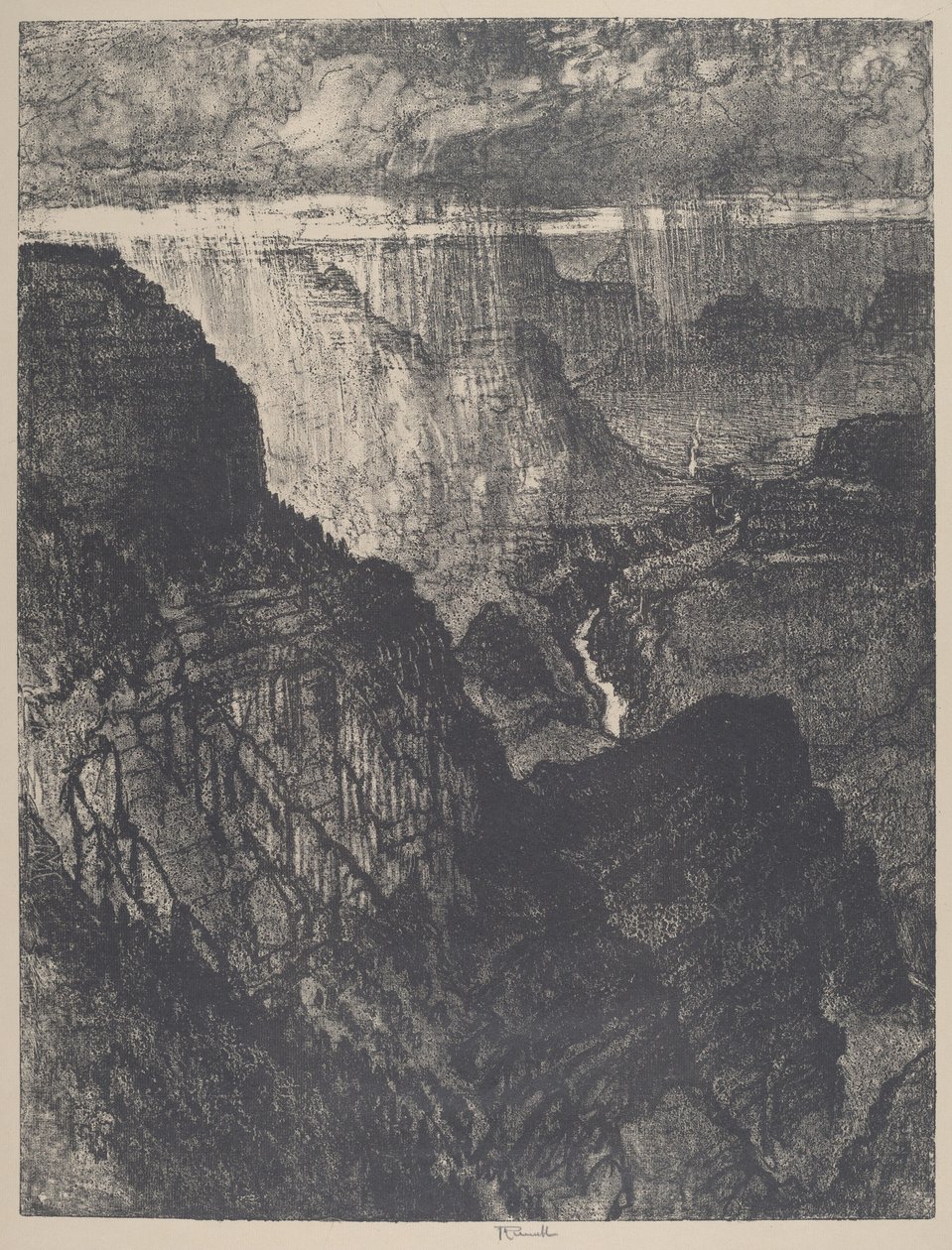 Vihar a Grand Canyonban, 1912. alkotó: Joseph Pennell