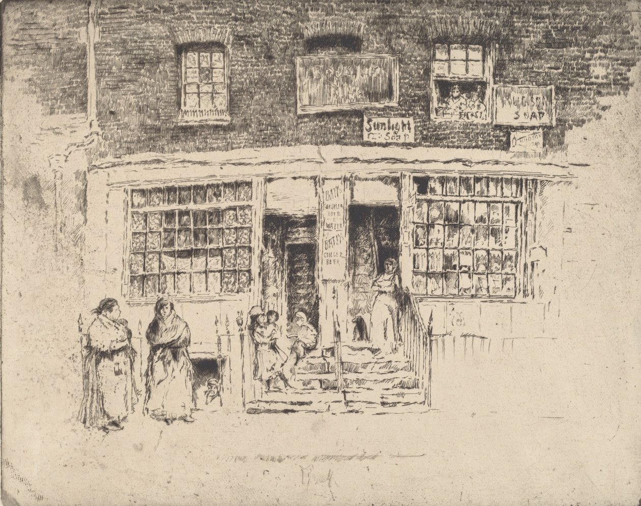 Napfényszappan, 1905. alkotó: Joseph Pennell