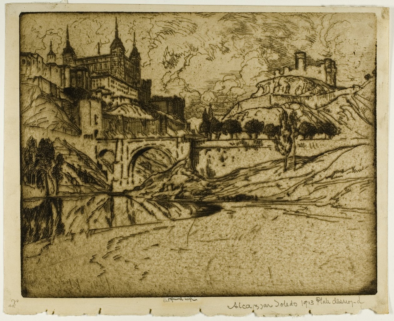 Az Alcazar, Toledo alkotó: Joseph Pennell