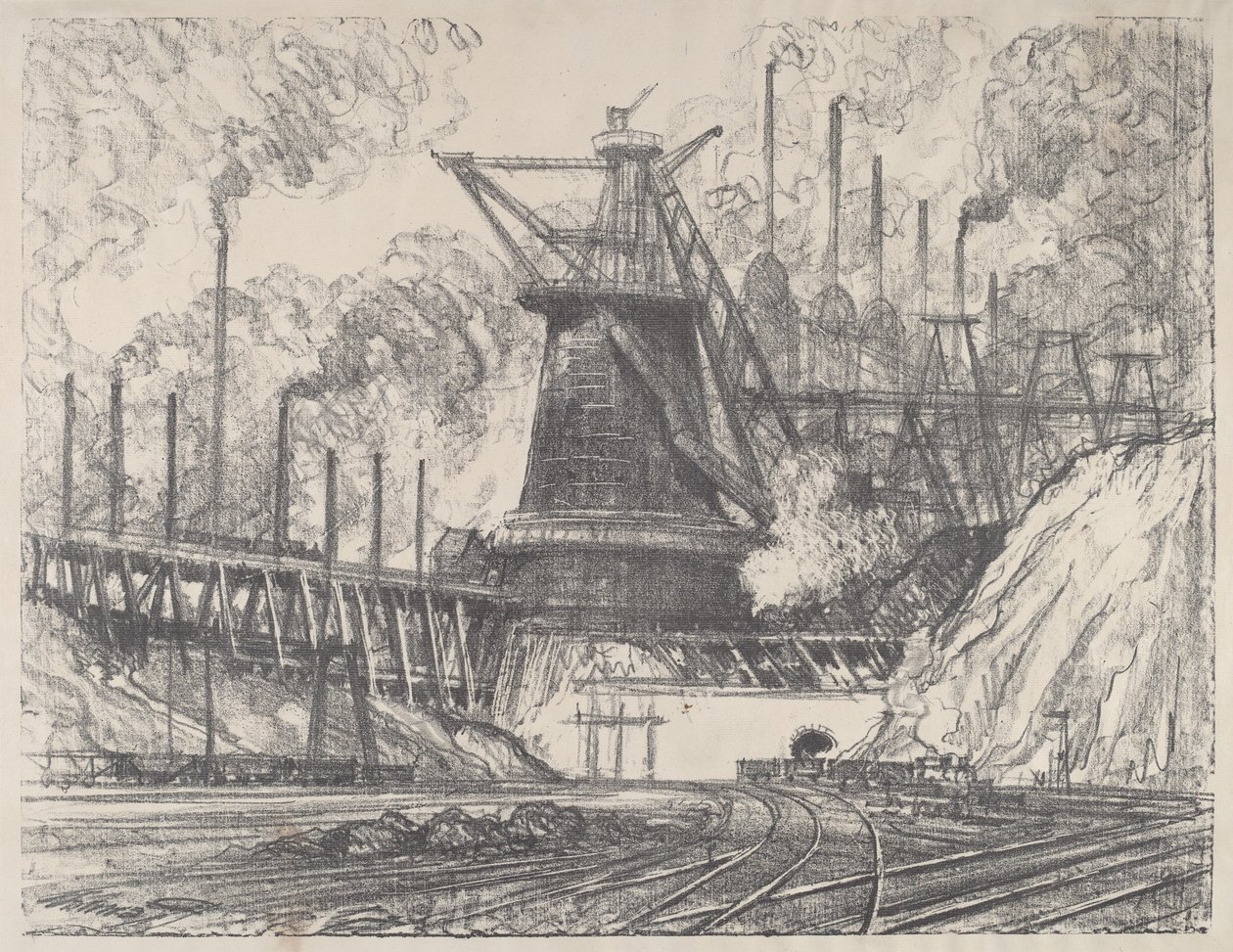 The Big Mill, Gary, Indiana, 1915. alkotó: Joseph Pennell