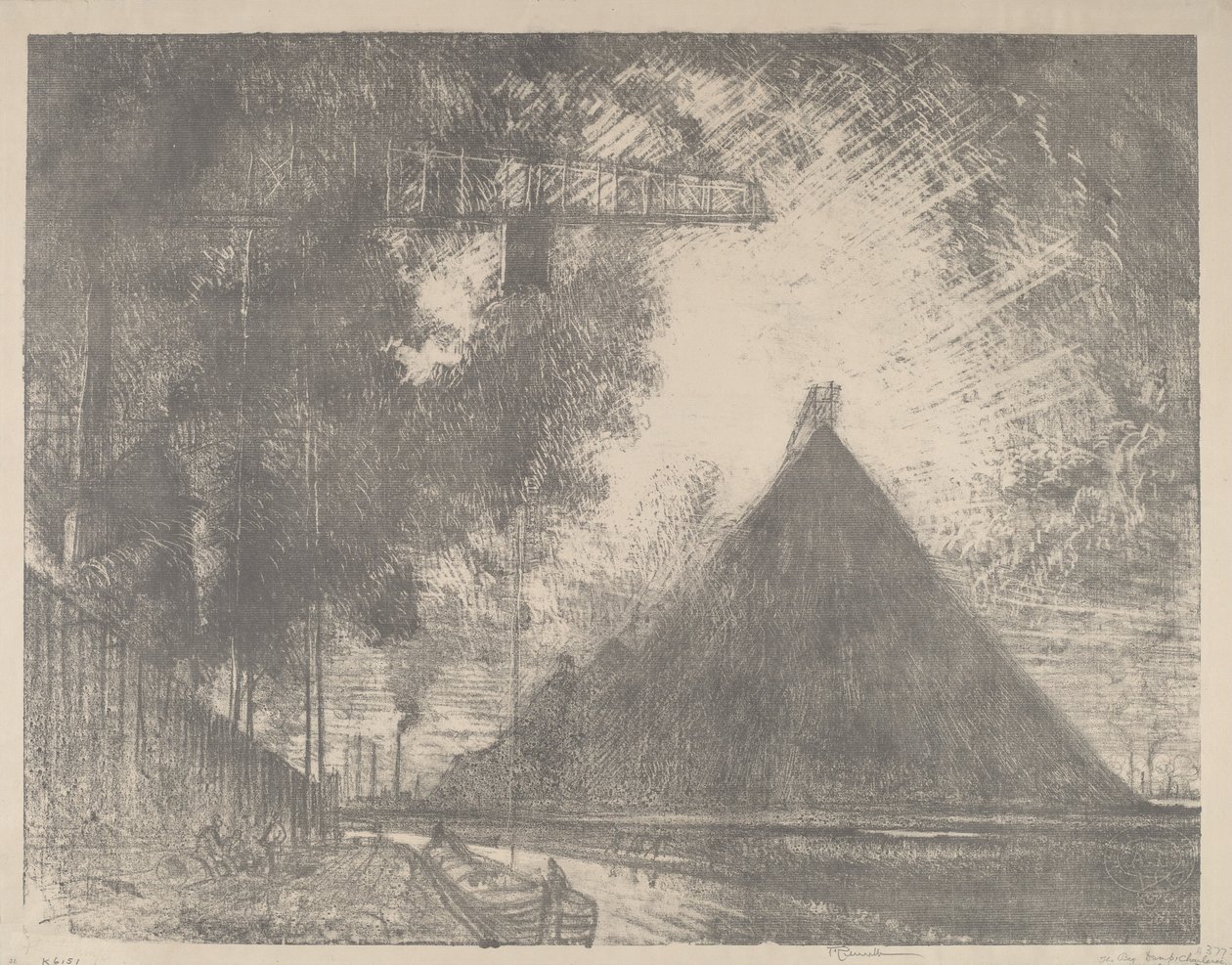 A szemétlerakó, Charleroi, 1911. alkotó: Joseph Pennell
