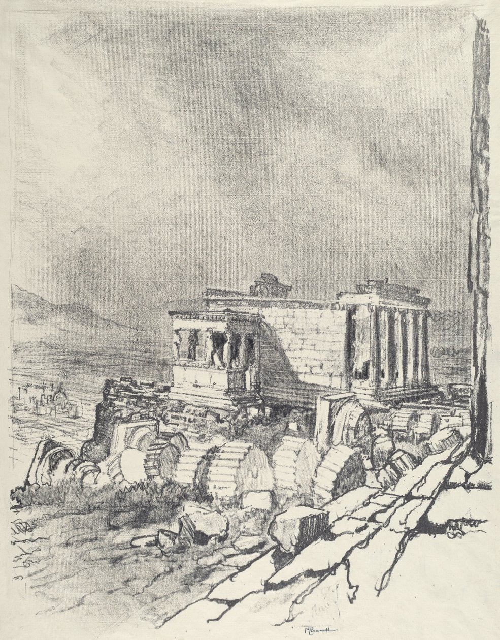 Az Erechtheum, 1913. alkotó: Joseph Pennell