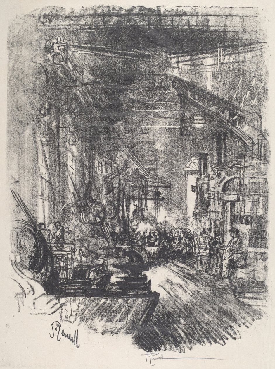 A kovácsok, 1917. alkotó: Joseph Pennell