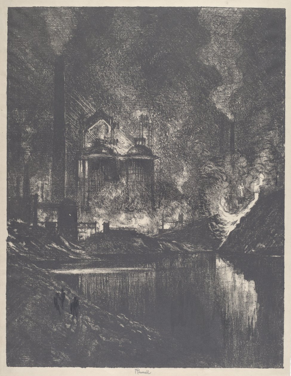 A Tűz tava, Charleroi, 1911. alkotó: Joseph Pennell