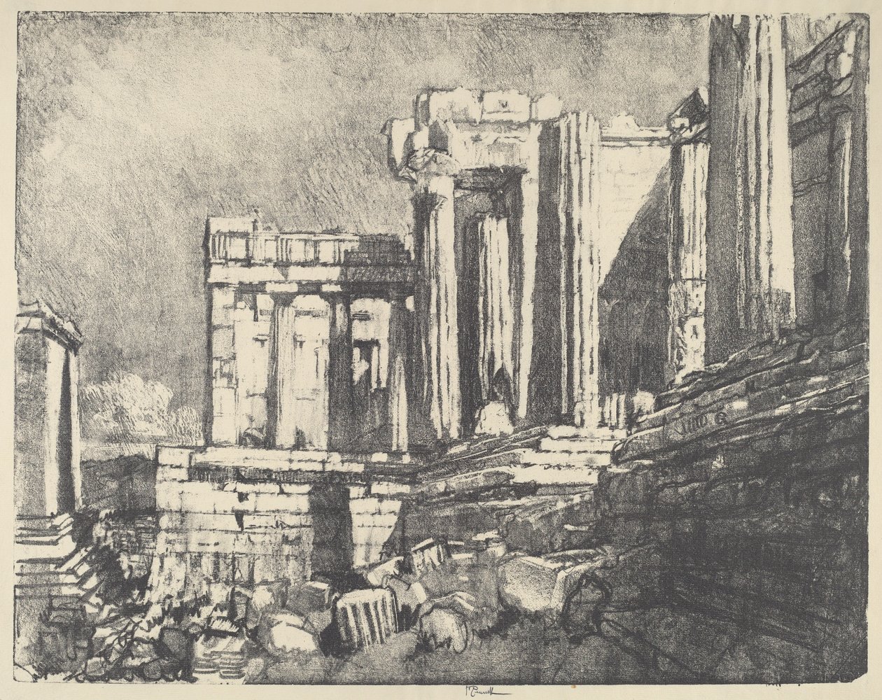 Propylaea, Athén, 1913. alkotó: Joseph Pennell