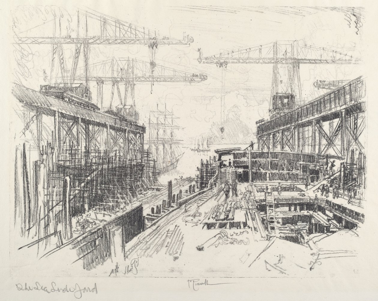 A tengeri urak udvara, c. 1912. alkotó: Joseph Pennell