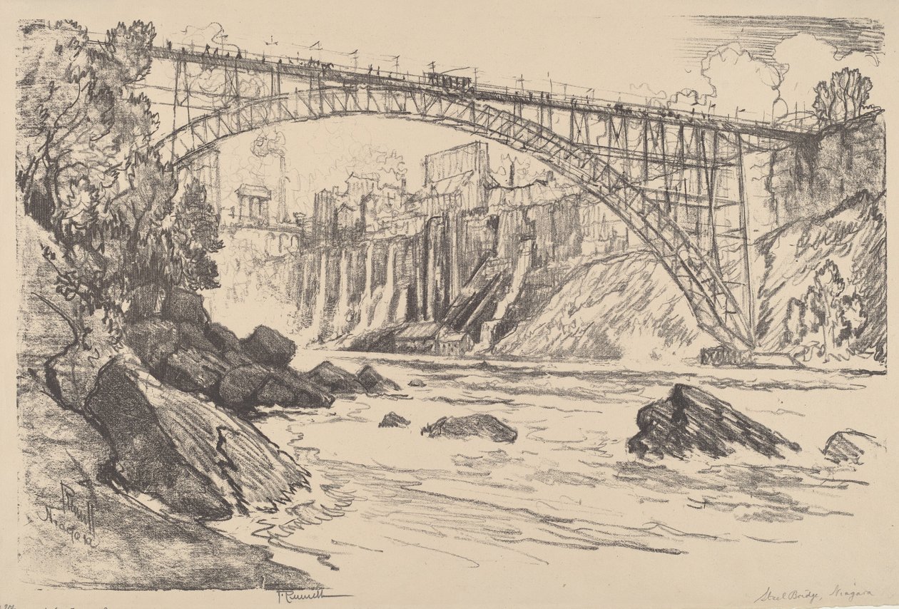 Az Acélhíd, 1910. alkotó: Joseph Pennell