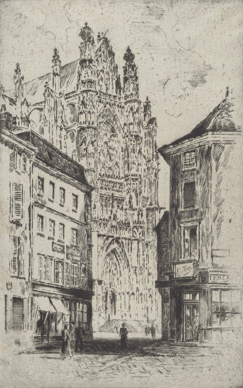 A kereszthajó, Beauvais, 1907. alkotó: Joseph Pennell