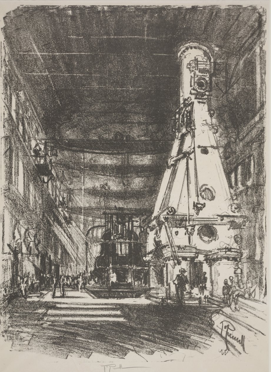 A fehér és fekete kalapács (litho) alkotó: Joseph Pennell