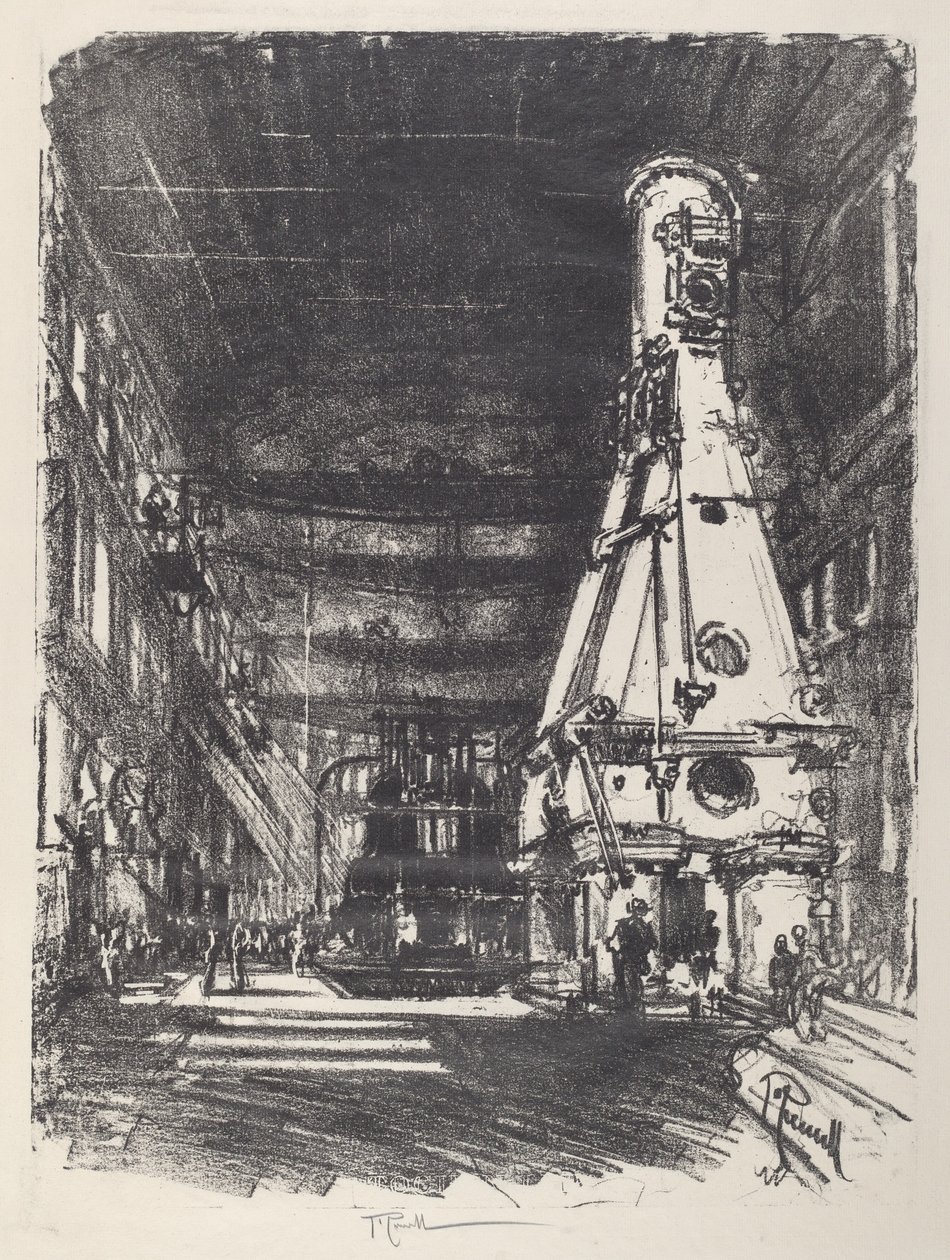 A fehér és fekete kalapácsok, 1917. alkotó: Joseph Pennell