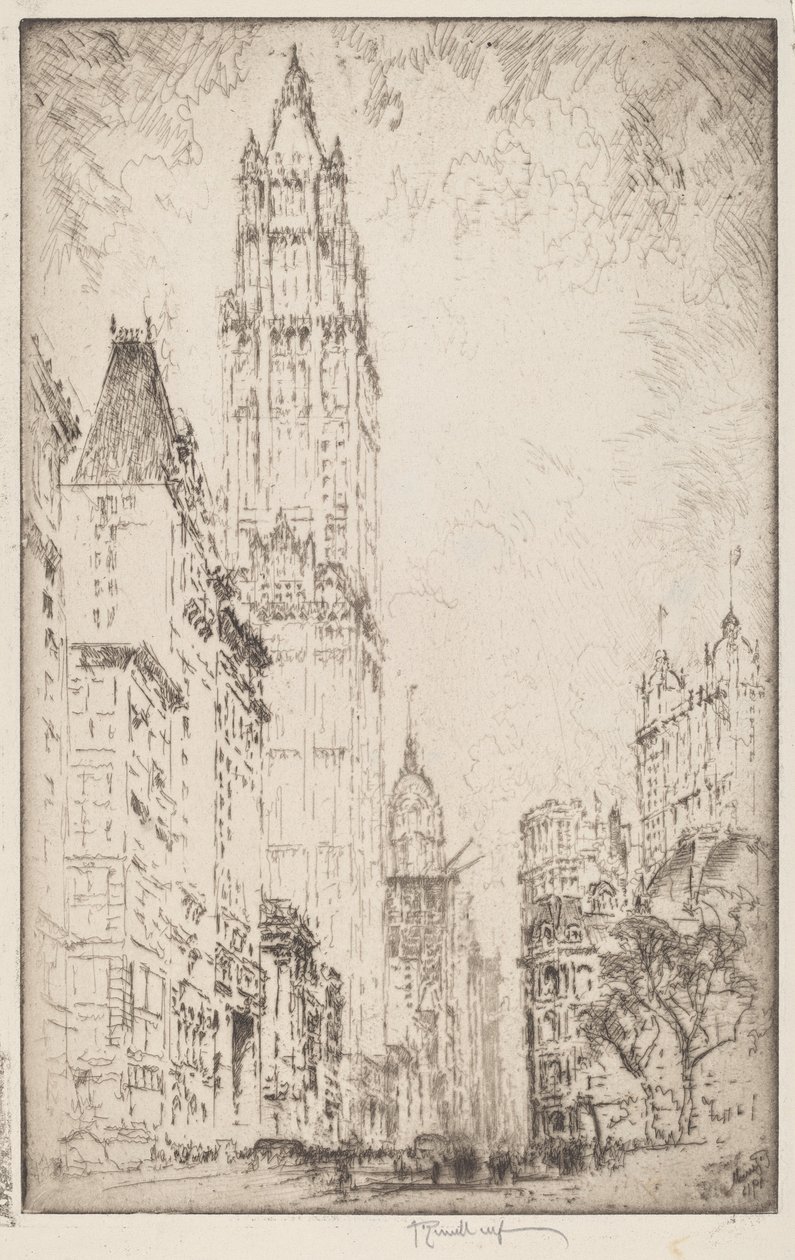A Woolworth épület, 1915. alkotó: Joseph Pennell