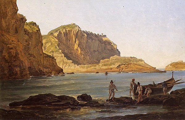 Posillipo (olaj a panelen) alkotó: Joseph Rebell