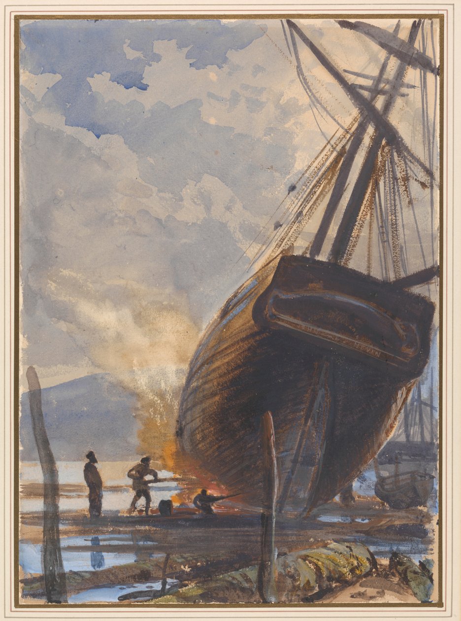 A Schooner tömítése, Falmouth Harbor alkotó: Joseph Severn